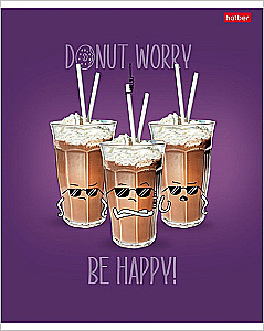 Teczka w kratkę, 48 kartek - Donut Worry, w asortymencie