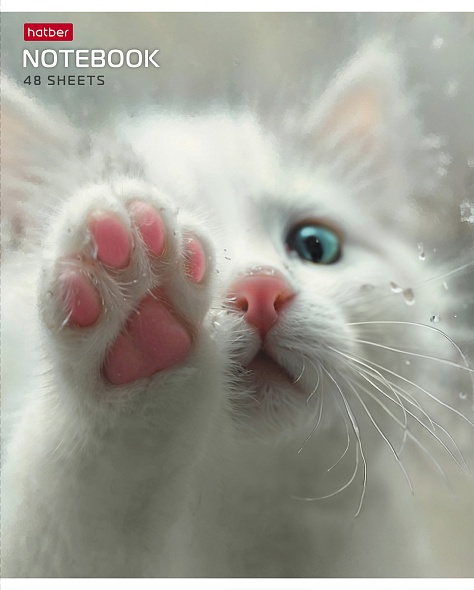 Notes w kratkę, 48 kartek - Różowe łapki