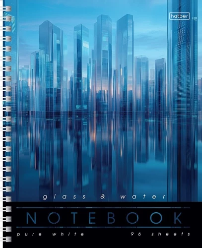 Notebook with lines, 96 sheets - Glass&Water, assorted