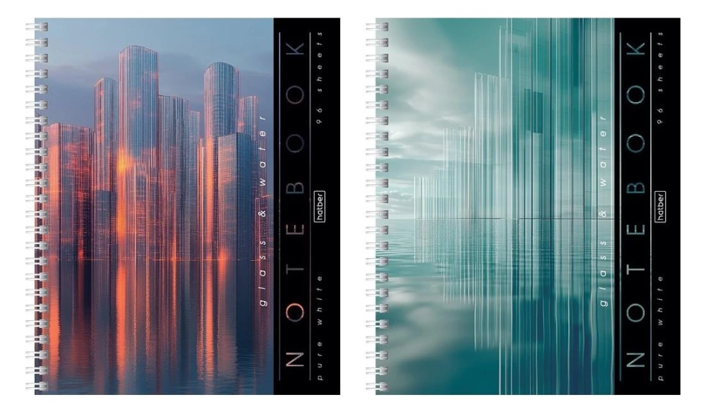 Notes w kratkę, 96 stron - Glass&Water, w asortymencie