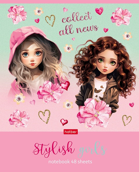 Notes w kratkę, 48 kartek - Stylowe Dziewczyny, w asortymencie