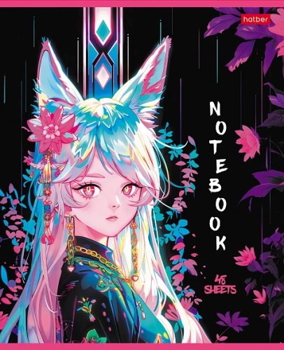 Graph Paper Notebook, 48 Sheets - Kitsune, Assorted