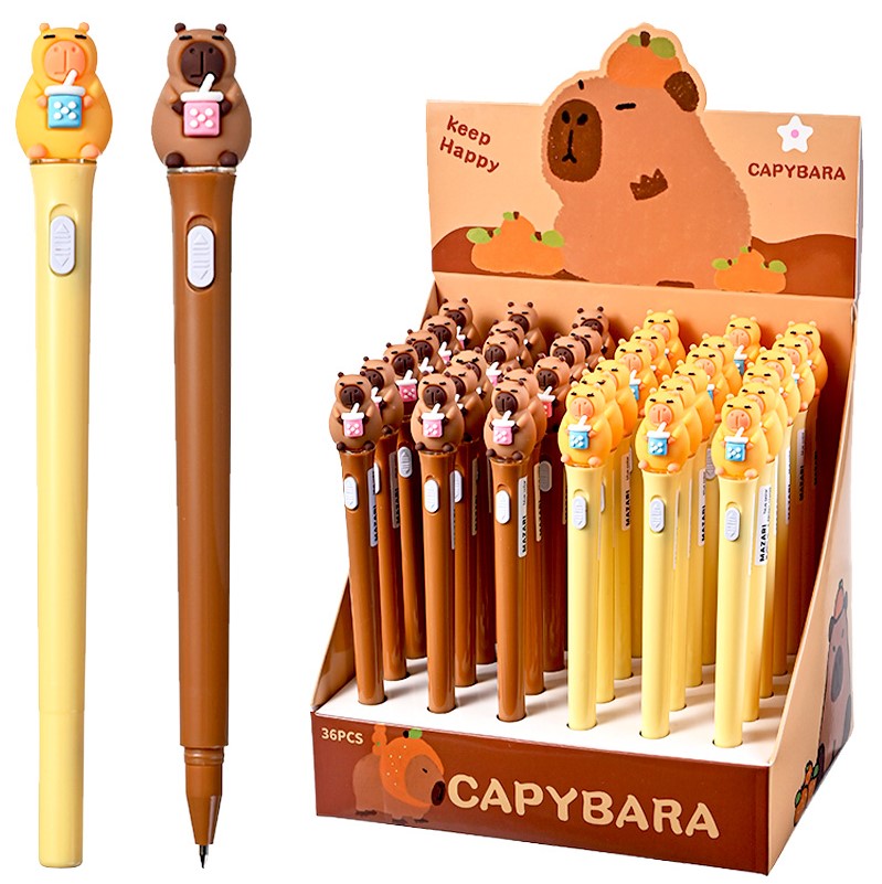 Ручка шариковая - Капибара, с подсветкой, синяя, 0.7мм, в ассортименте