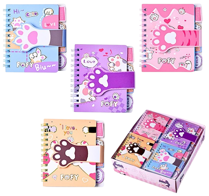 Notebook - Paws, 65 sheets, assorted