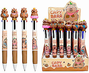 Ballpoint pen - Capybara, 4 colors, assorted