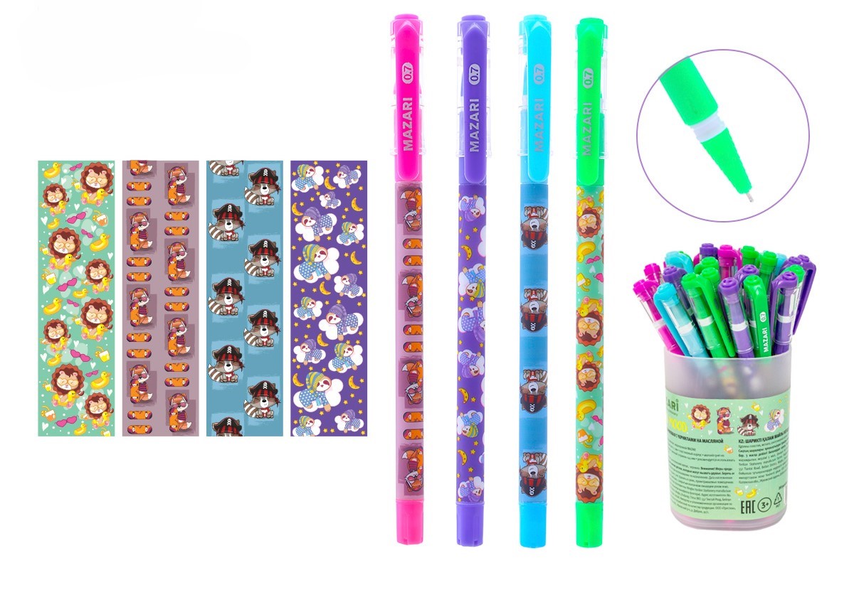 Ручка шариковая - Good Mood, синяя, в ассортименте