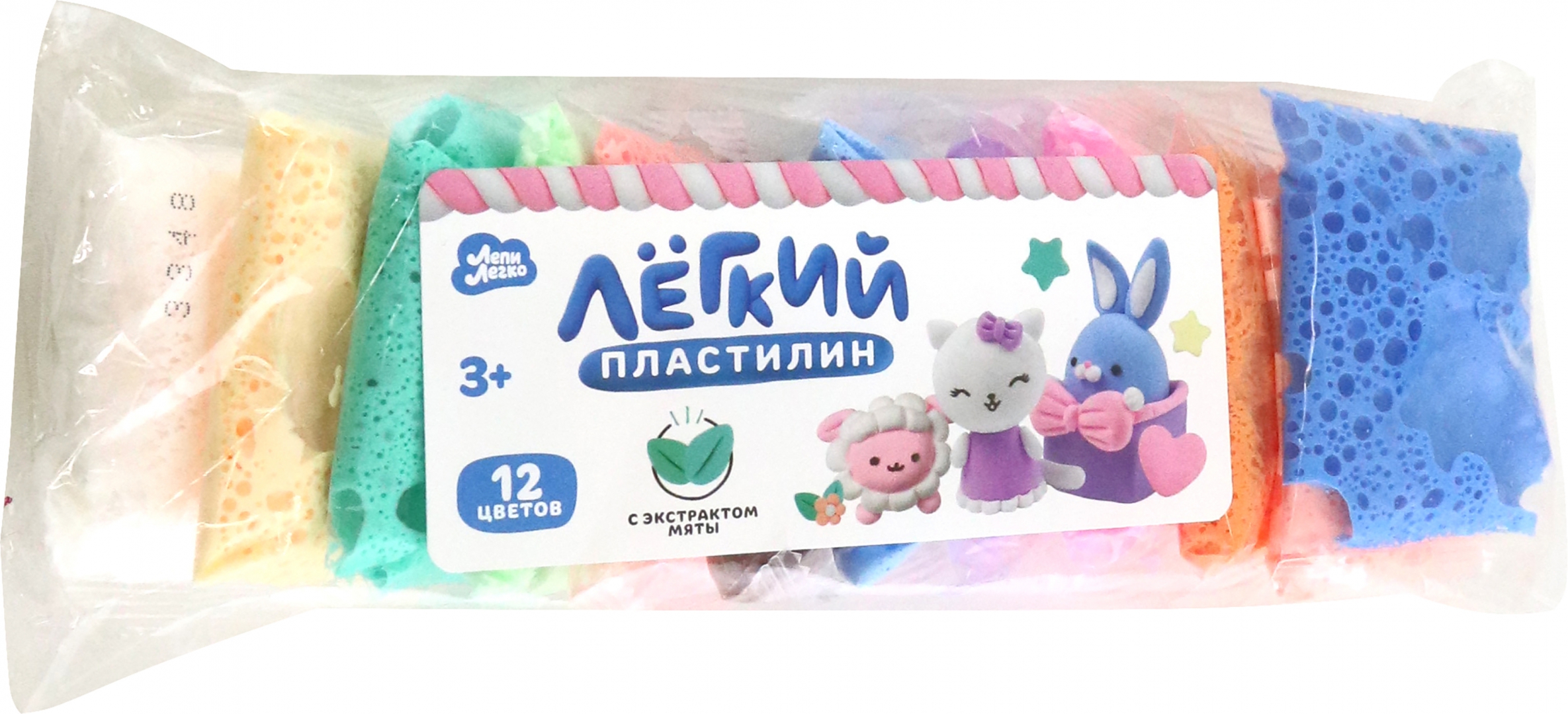 Lengvas plastilinas su mėtų pridėjimu - Lipdyk Lengvai, 12 spalvų