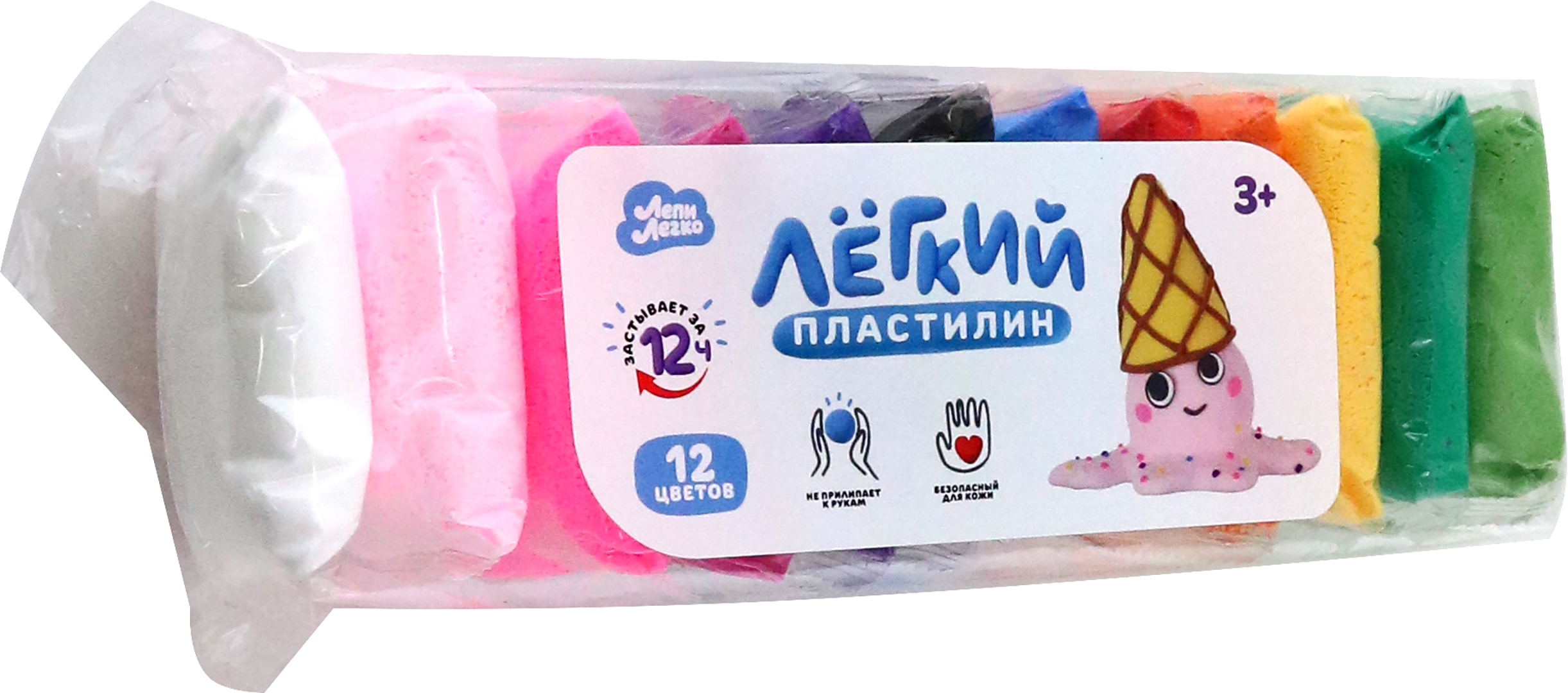 Lengvas plastilinas - Lengvai lipdyk, 12 spalvų