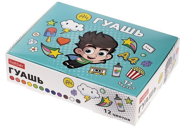 Gouache, 12 colors of 10ml - Vlad A4