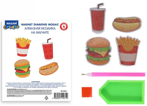 Diamond Mosaic on Magnet Fast Food
