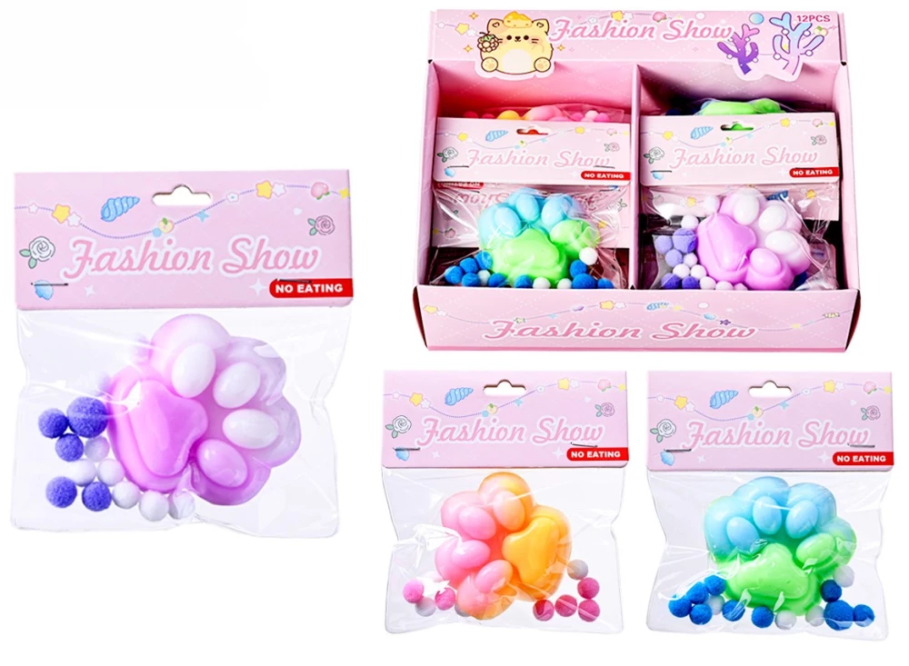Stress Relief Toy Paws, 6.5x7 cm, assorted
