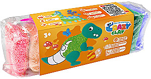 Zestaw kreatywny z lekkiej plasteliny - Crazy Clay. Dinozaury
