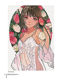 Beautiful girls, delicate flowers. Art book collection by famous Japanese artists
