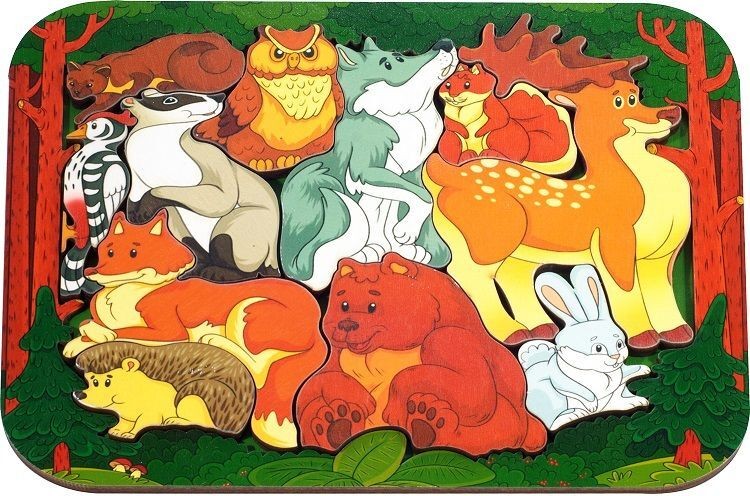 Wooden Puzzle - Zoo Puzzle Forest Dwellers