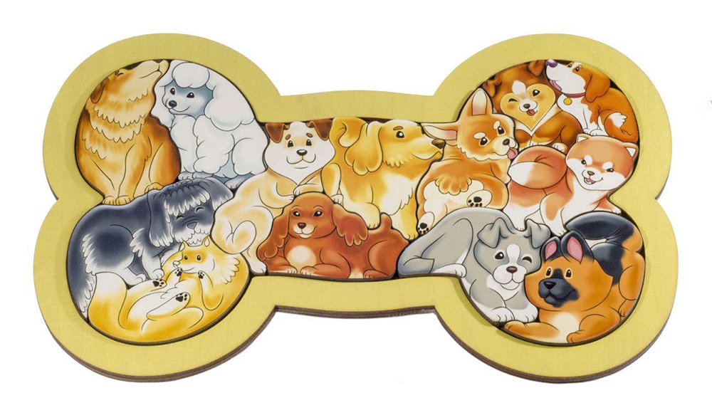 Wooden Puzzle - Zoo Puzzle. Dogs