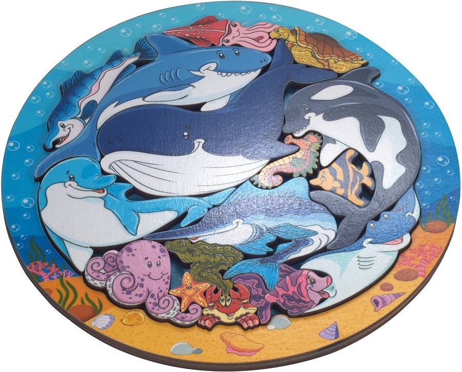 Wooden Puzzle - Zoo Puzzle. Underwater World