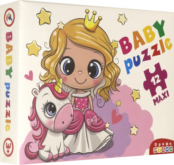 Puzzle - 12, maxi: Princess and Unicorn