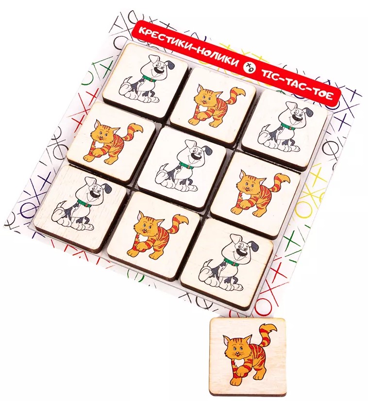 Board Game - Tic-Tac-Toe. Cats vs Dogs