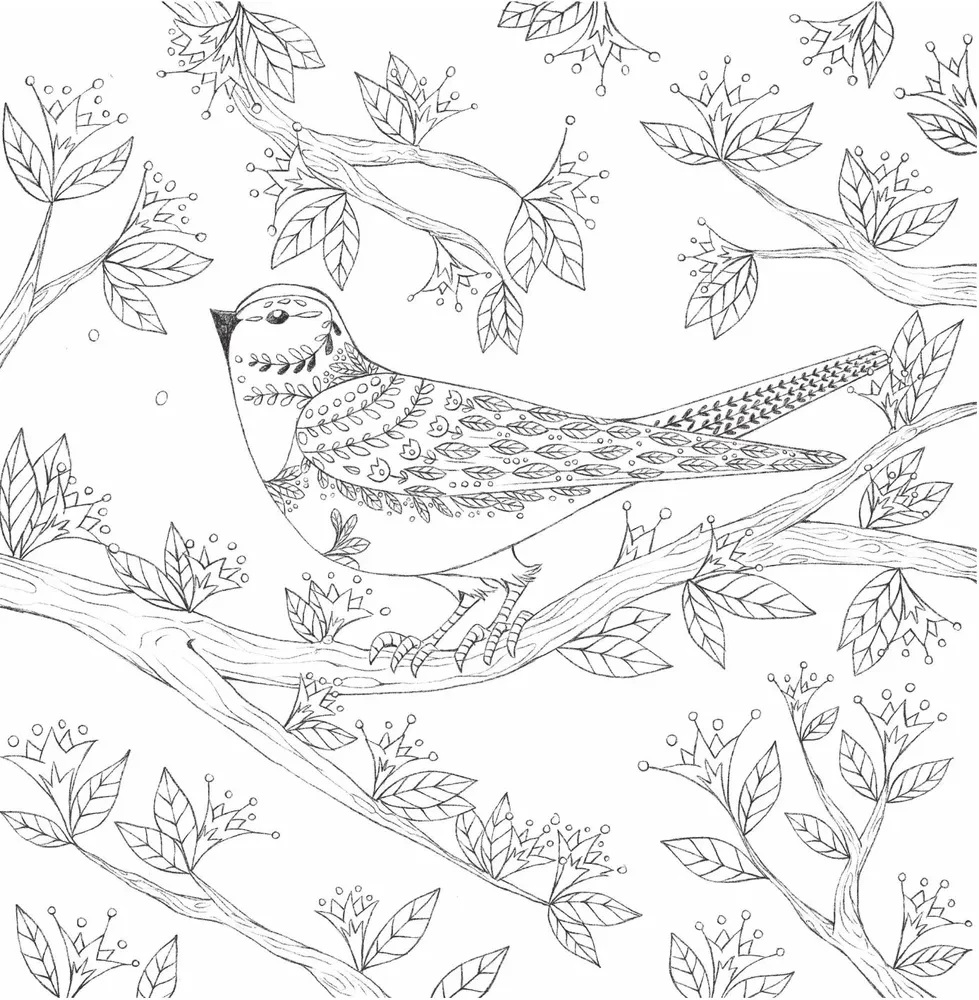 In the Embrace of Nature. Coloring Charming Illustrations of Animals and Birds