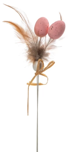 Easter decorations on kulich. Feathers
