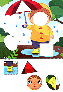 First Cutouts. Cut and Stick on the Picture