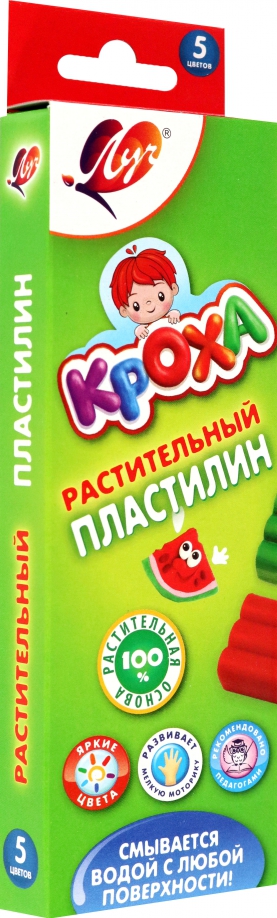 Kroha augalinis plastilinas, 5 spalvų