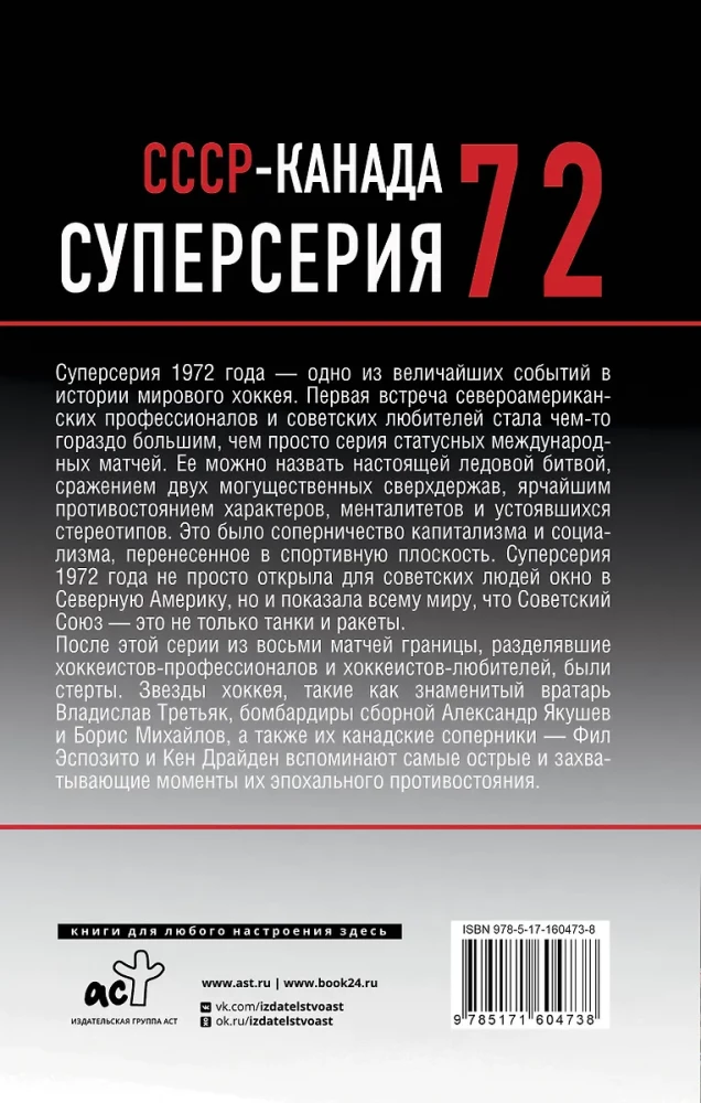 Super Series 72. USSR-Canada: the history of the most incredible hockey rivalry