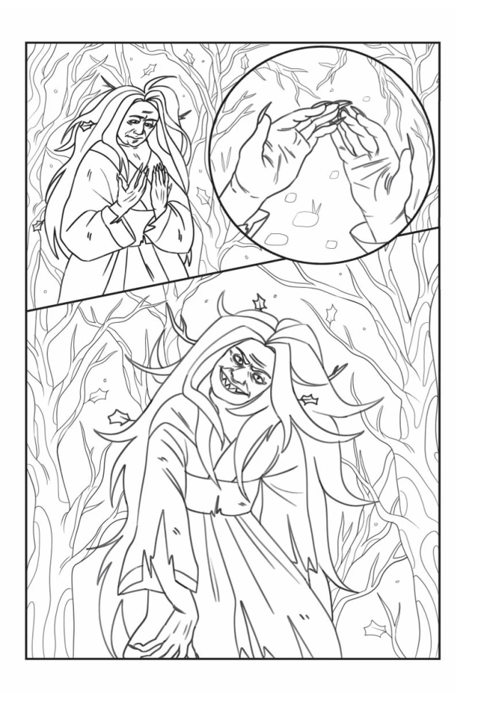 Ah, yokai! Spirits and demons of Japan in manga style. Create and color the story
