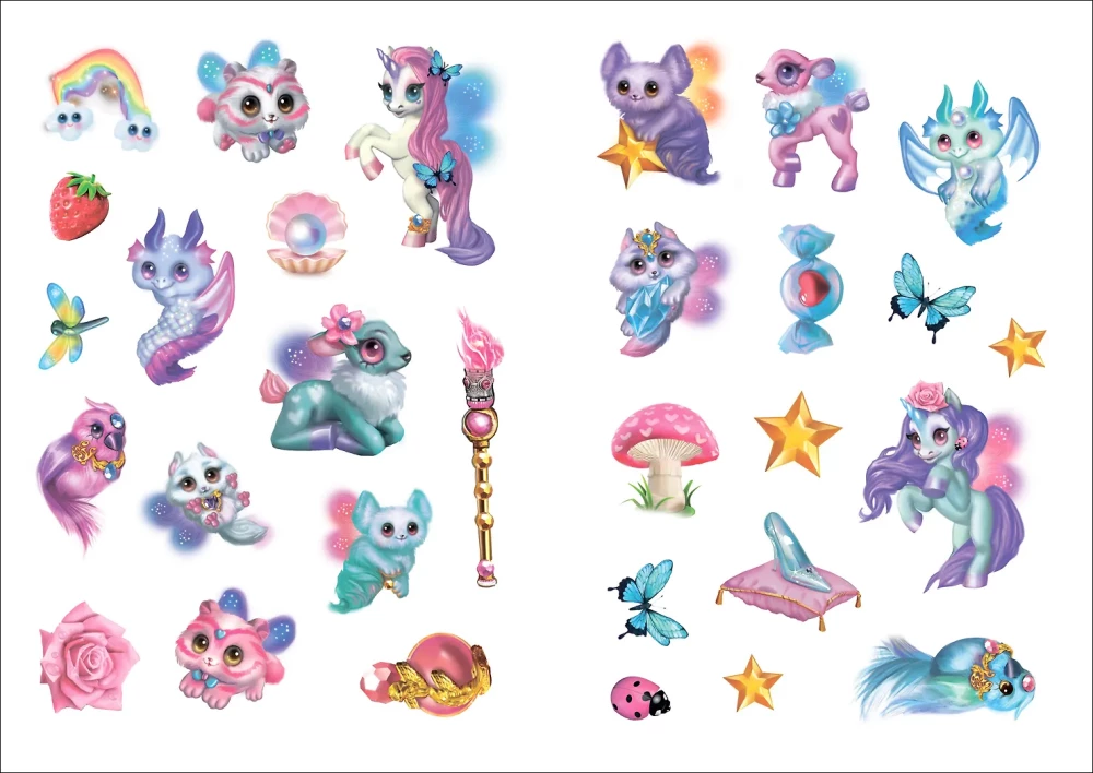 Magic Coloring Books with Stickers. Magical Pets. In the Land of Dreams