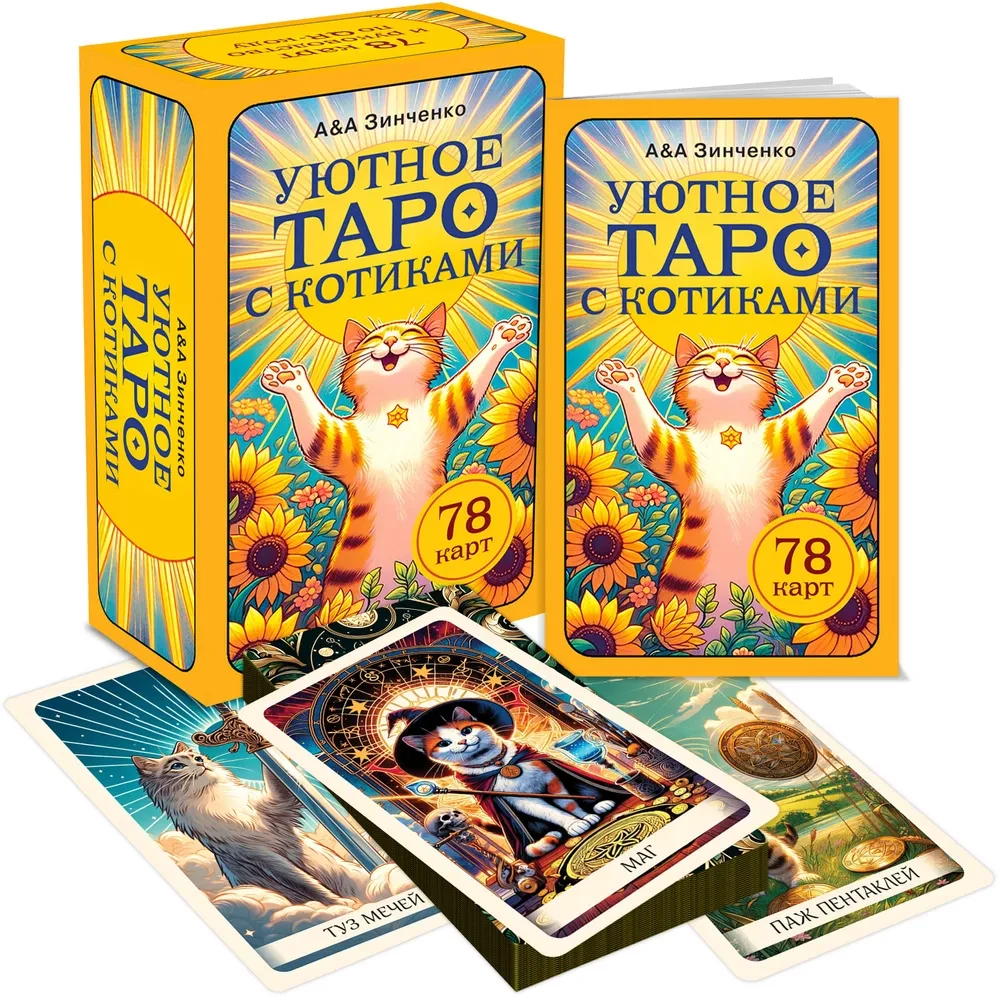 Przytulne tarot z kotkami. 78 kart