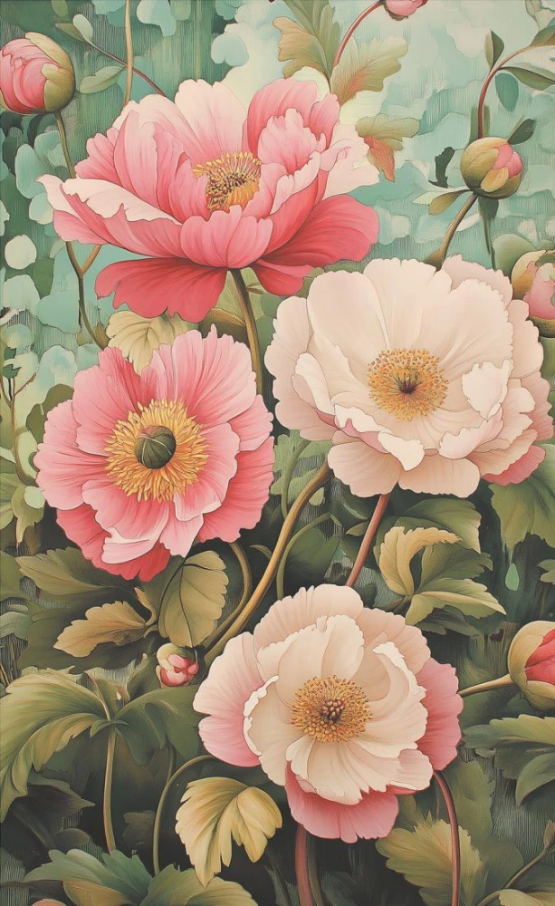 Creative Notebook. Inspired by William Morris (peonies with butterflies)