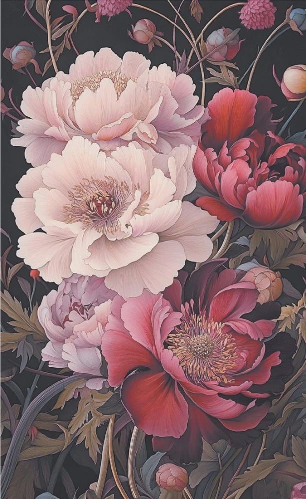 Creative Notebook. Inspired by William Morris (peonies with butterflies)