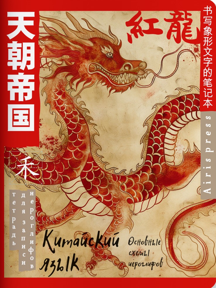 Zināšanu piezīmju grāmatiņa ķīniešu hieroglifiem (Uguns pūķis)