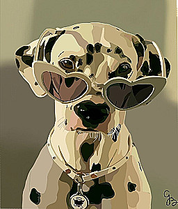 Paint by numbers - Dalmatian in glasses