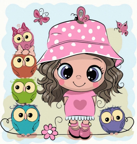 Numbered Painting - Girl with Owls