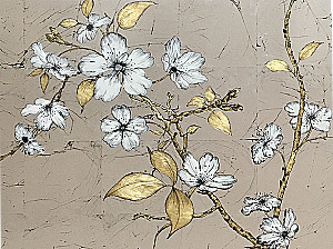 Obraz według numerów z płatkami - Kwiaty magnolii