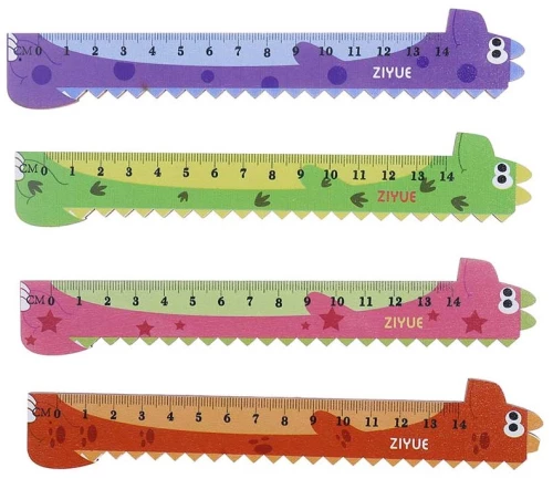 Holzlineal 14 cm, 4 Farben