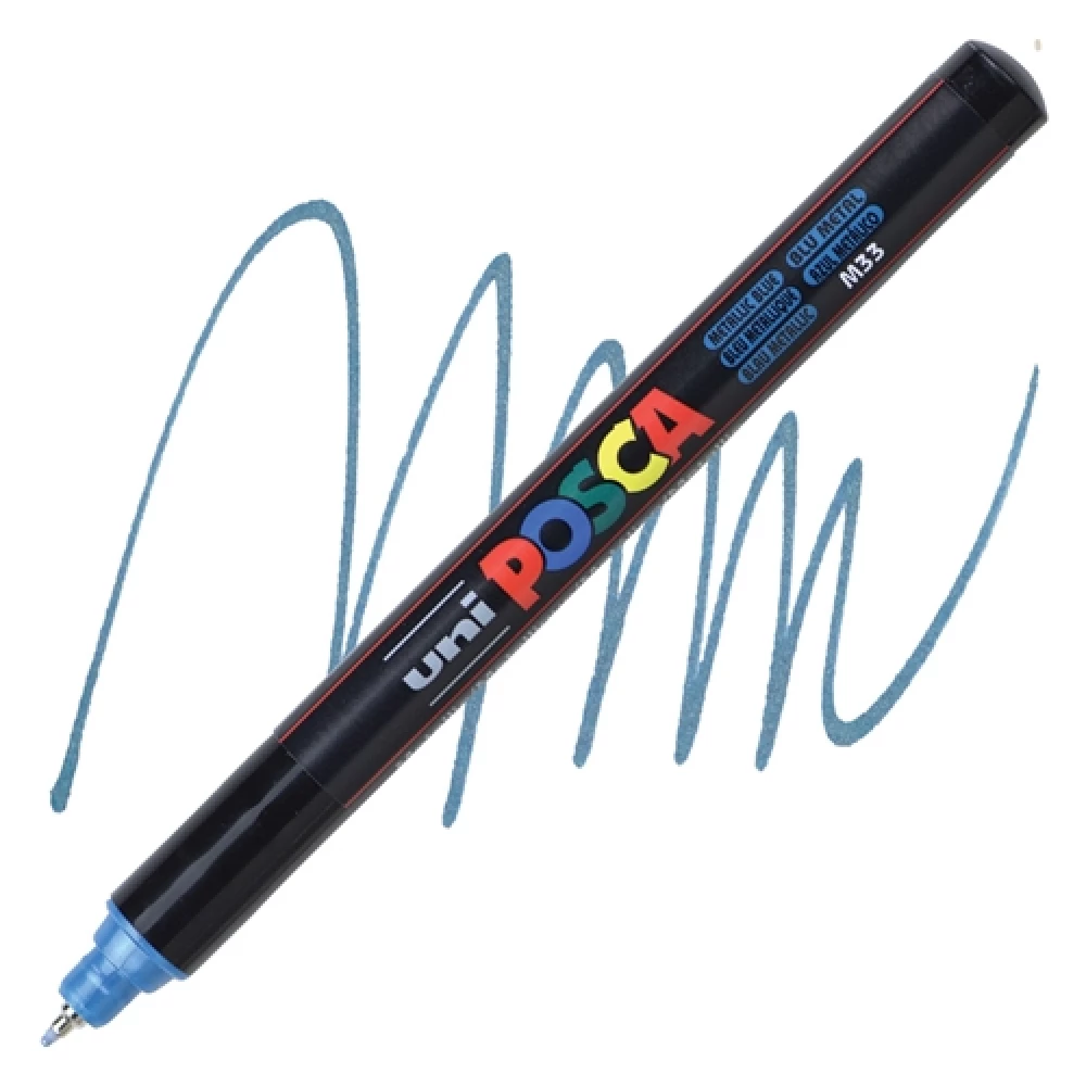 Marker UNI Posca PC-1MR, niebieski-metalik (M33)