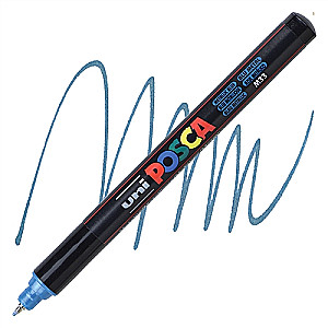 Marker UNI Posca PC-1MR, niebieski-metalik (M33)