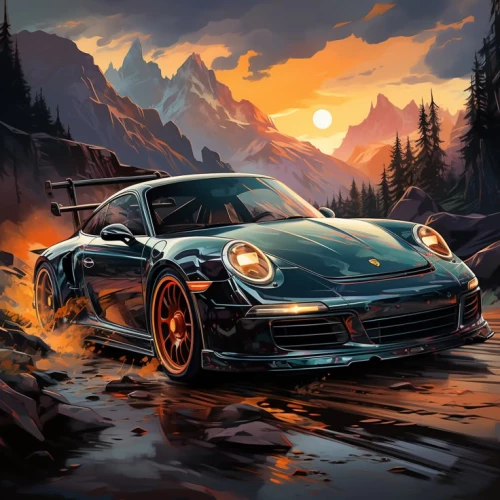 Paint by Numbers - Thirst for Speed (black canvas with gold leaf)