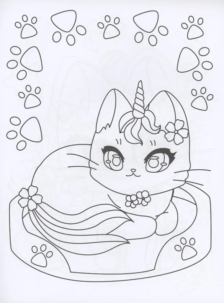 Anime Coloring Pages. Kittens