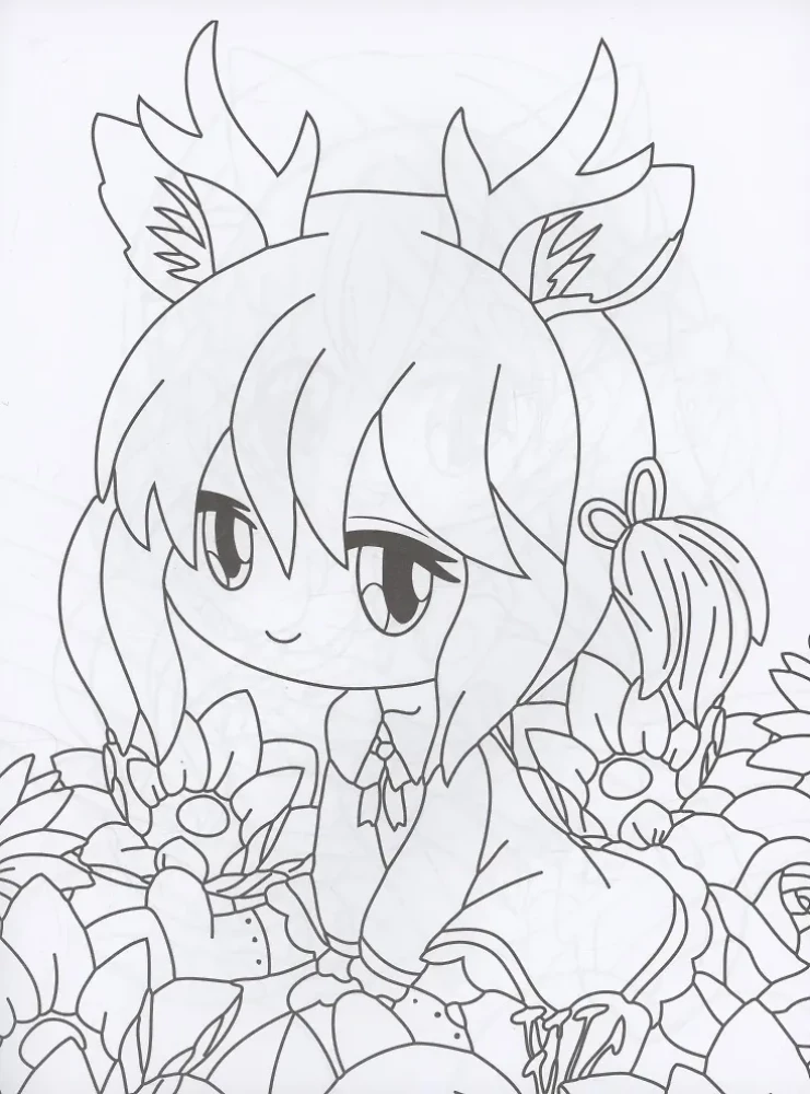 Anime Coloring Pages. Charming Girls