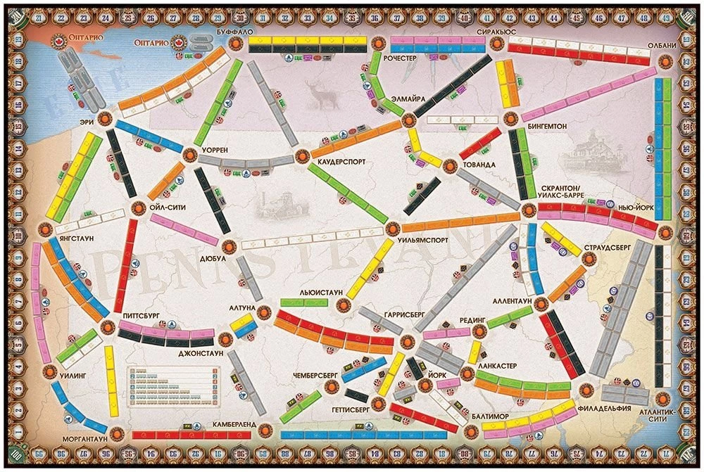 Настольная игра - Ticket to Ride. Великобритания. Пенсильвания (дополнение)