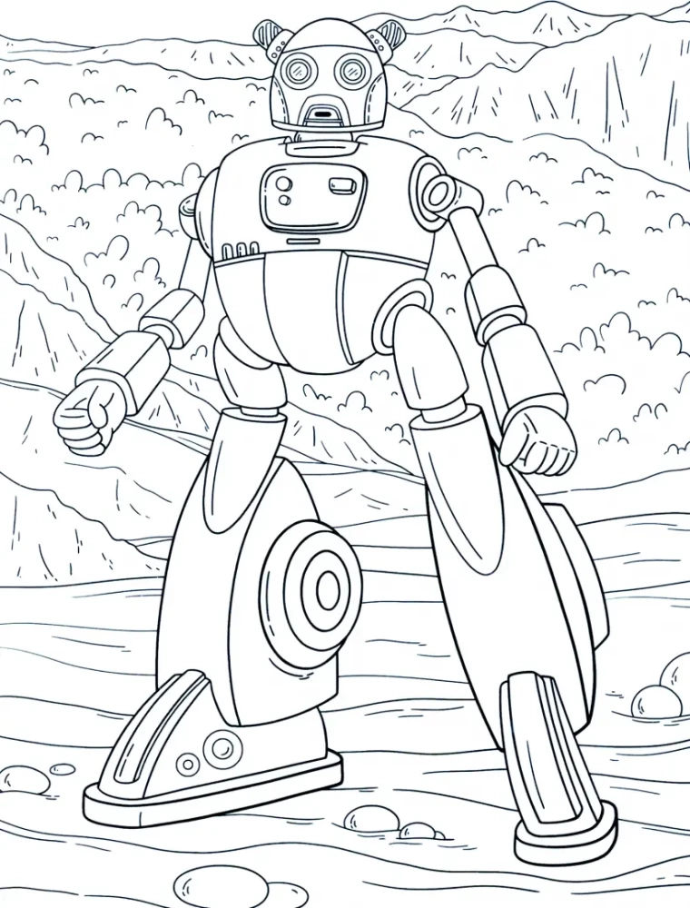 Robots and Machines. Coloring Book