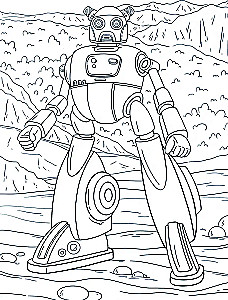 Robots and Machines. Coloring Book