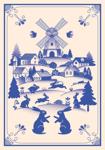 Notebook Once Upon a Time. Gzhel Bunnies