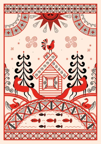 Notebook Once Upon a Time. Mezen Painting Fox