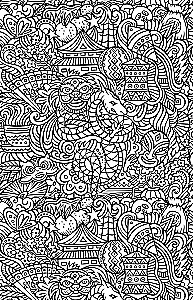 China. The Path to the Celestials. Stress Relief Coloring Book