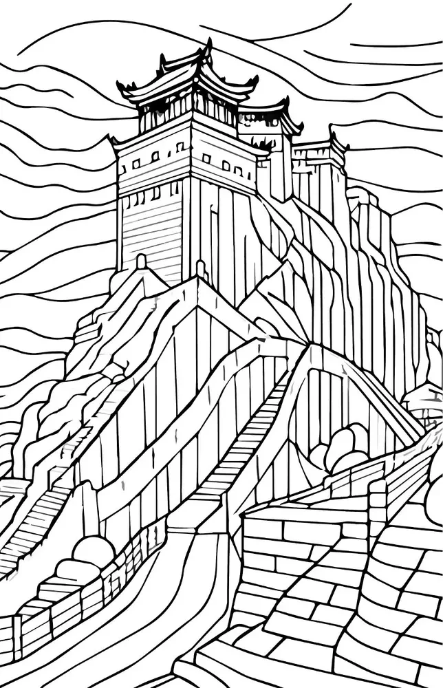 China. The Path to the Celestials. Stress Relief Coloring Book