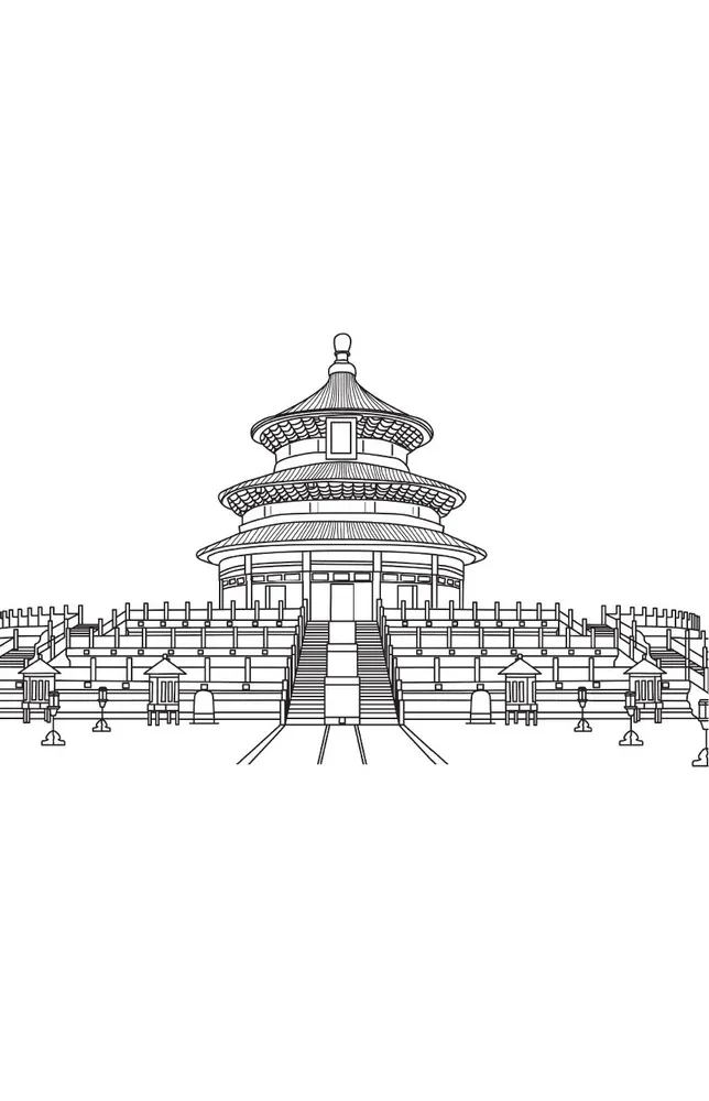 China. The Path to the Celestials. Stress Relief Coloring Book